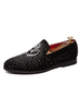 Herren Loafer Schuhe Schwarz Mode PU Leder Kunstwerk Slip-On Runde Zehen Low-Tops Casual Flache Schuhe