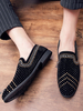 Herren Loafer Schuhe Schwarz Mode PU Leder Nieten Low-Tops Casual Flat Schuhe