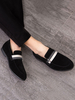 Herren Loafer Schuhe Schwarz Slip-On Mönch Strap Round Toe PU Leder Flache Schuhe