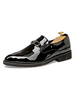 Herren Loafer Schuhe Schwarz Slip On Round Toe PU Leder Low Tops Schuhe