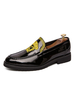 Herren Loafer Schuhe Schwarz Slip-On Runde Zehen Low-Tops PU Lederschuhe