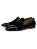 Herren Loafer Schuhe Schwarz Wildleder Strass Slip On Schuhe