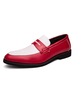 Herren Loafer Schuhe Slip-On Farbblock Round Toe Leder Modeschuhe