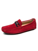 Herren Loafer Schuhe Slip-On Metall Details Runde Zehen Wildleder Leder Casual Flat Schuhe