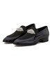 Herren Loafer Schuhe Slip-On Metalldetails Artwork Round Toe Wildleder Schwarze Loafer