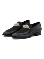 Herren Loafer Schuhe Slip-On Metalldetails Artwork Round Toe Wildleder Schwarze Loafer