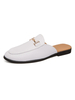 Herren Loafer Schuhe Slip-On Metalldetails Artwork Runde Zehe PU Leder Weiße Lofers