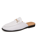 Herren Loafer Schuhe Slip-On Metalldetails Artwork Runde Zehe PU Leder Weiße Lofers