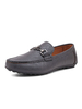 Herren Loafer Schuhe Slip-On Metalldetails Printed Round Toe PU Leder Grau Loafer