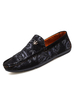 Herren Loafer Schuhe Slip-On Metalldetails Printed Round Toe PU Leder Schwarz Loafers
