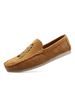 Herren Loafer Schuhe Slip-On Metalldetails Runde Zehe PU Leder Freizeitschuhe