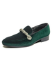 Herren Loafer Schuhe Slip-On Mönchriemen Samt Runde Zehen Leder Kleid Schuhe