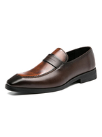 Herren Loafer Schuhe Slip-On Monk Strap Ombre Square Toe PU-Leder