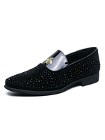 Herren Loafer Schuhe Slip-On Nietenbesetzte runde Zehen PU-Leder