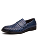 Herren Loafer Schuhe Slip-On Plaid Runde Mönch Strap Toe Leder Kleid Schuhe