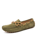 Herren Loafer Schuhe Slip-On Runde Zehen Rindsleder Low-Top Green Casual Bootsschuhe