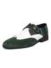 Herren Loafer Schuhe Weiß Beliebte Leinwand Mönch Riemen Geometrische Slip-On Low-Tops Casual Lederschuhe