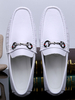Herren Loafer Schuhe Weiß Gemütliche Rindsleder Slip-On Runde Zehen Flache Schuhe