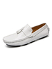 Herren Loafer Schuhe Weiß Mode Echtes Lackleder Obere Slip-On Freizeitschuhe