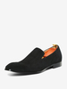 Herren Loafer Slip-On Square Toe Wildleder Schwarz Loader Schuhe