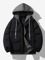 Herren Lose Baumwolljacke Paar Einfarbige Kapuzenjacke Verdickte Baumwolljacke Baumwollmantel