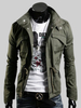 Herren Mantel 2020 Hunter Green Stehkragen Langarm Freizeitjacke mit Taschen