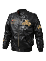 Herren Military Style Vintage Lederjacken verdicken Bomberjacke