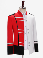 Herren-Mischfarben-Palast-Militäroberteil eleganter langärmliger Mantel Retro-Performance-Kostüme