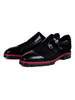 Herren Mönch Schuhe Schwarz Runde Schlepp Slip-On Loafer Schuhe