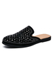 Herren Mules Black Leather Slip-On Chic Schuhe aus Leder