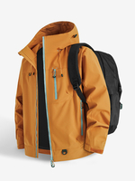 Herren-Outdoorjacken mit Kapuze winddichte Mäntel für Paare mit einer Brusttasche mit Reißverschluss und Seitentaschen mit Reißverschluss