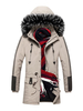 Herren Parka lässig Kapuzenmantel mit Taschen und Fell für den Winter