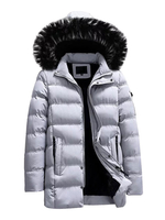Herren Parka Mantel 2020 Pelzige Kapuze Windbreaker Baumwolle Füllen Plüschfutter Winter Lässige Mantel