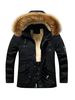 Herren Parka Outdoor Kapuzenmantel mit Taschen und Kunstpelz für den Winter