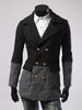 Herren Pea Coat Kontrast Farbe Double Breasted lässige Oberbekleidung