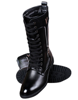 Herren PU Stiefel Schwarz verwies Zehe aus Lace Up