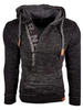 Herren Pullover Herren Pullover Strick mit Kapuze Winter Königsblau Grau