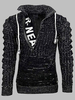 Herren Pullover Herren Pullover Strick Umlegekragen Winter Schwarz Weiß