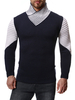 Herren pullover hohen kragen farbblock winter pullover strickwaren