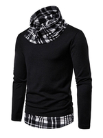 Herren Pullover Pullover Kapuze Ausschnitt Winter Strickwaren
