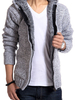 Herren Pullover Strick mit Kapuze Herbst Hellgrau Pullover Pullover