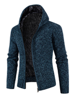 Herren Pullover Strick Relaxed Fit Kapuzen Herbst Dunkelblau Pullover Pullover