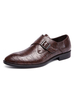 Herren Qualität Runde Zehenschnalle Slip-On Leder Loafer Schuhe