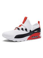 Herren Red Sneakers Cosy Mesh Round Toe Geometrische Low-Tops Täglich Casual Sportschuhe