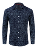 Herren Regular Fit 100% Baumwolle Artwort Printed Shirt In Deep Blue
