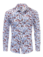 Herren Regular Fit 100% Baumwolle bedrucktes Hemd in Weiß