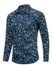 Herren Regular Fit 100% Baumwolle Denim Bedrucktes Hemd In Dunkelblau