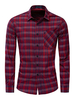 Herren Regular Fit 100% Baumwolle Kariertes Hemd in Rot mit einer Tasche