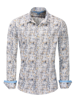 Herren Regular Fit 100% Baumwolle Shirts mit All Over Print