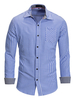 Herren Regular Fit 100% Baumwolle Streifenhemd In Blau